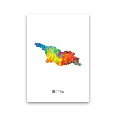 Georgia Watercolour Map by Michael Tompsett - Print