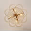 Lustre Emmanuel à 6 lumières en cristal doré avec motif floral étagé