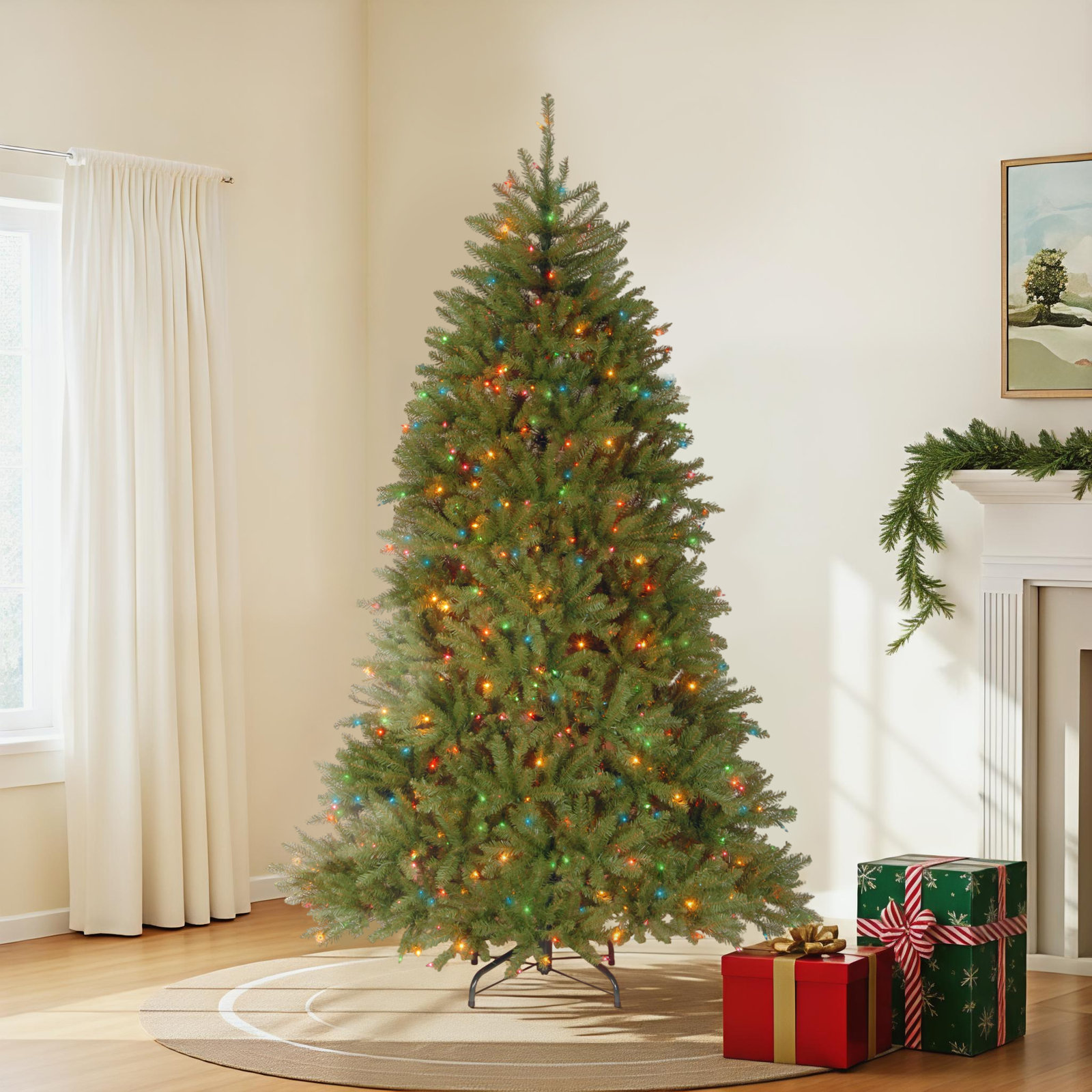 Pre-Lit Fir Christmas Tree, 7.5'