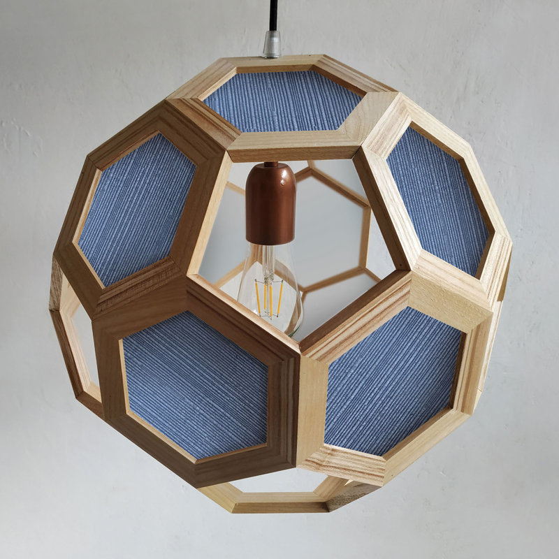 Chevalier 1 - Light Oil Pendant, Oak/Blue