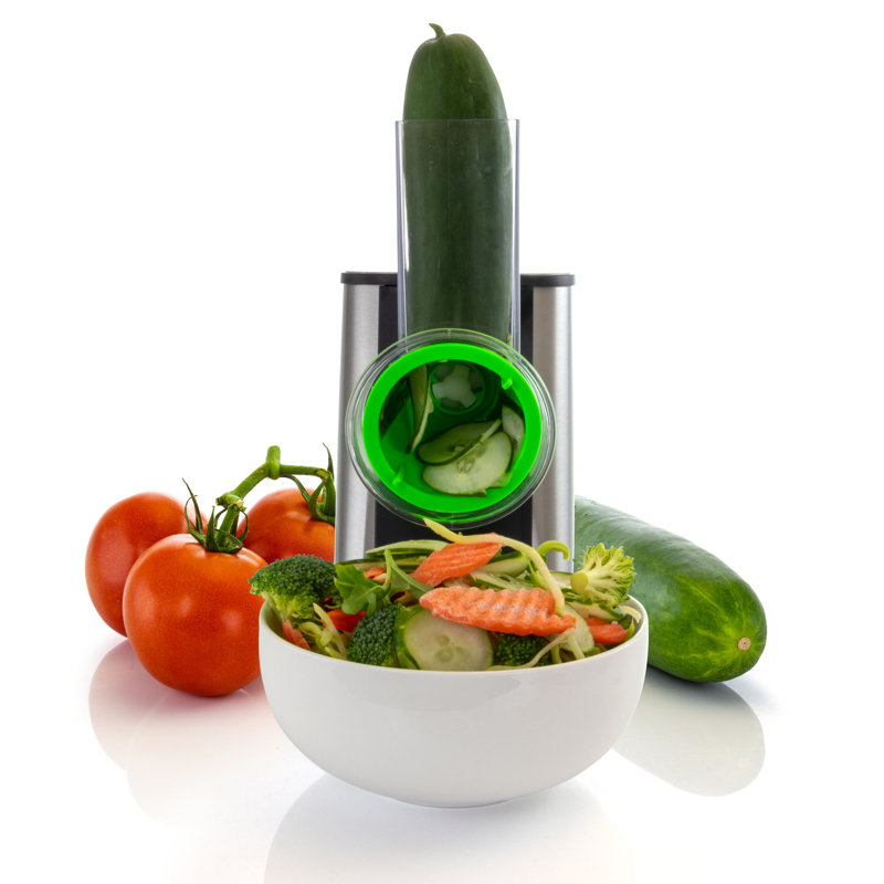 MegaChef 4-in-1 Stainless Steel Electric Salad Maker with Color Pods