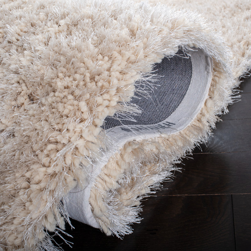 Delane Abstract Handmade Tufted Beige Area Rug, Rectangle 3' x 5'
