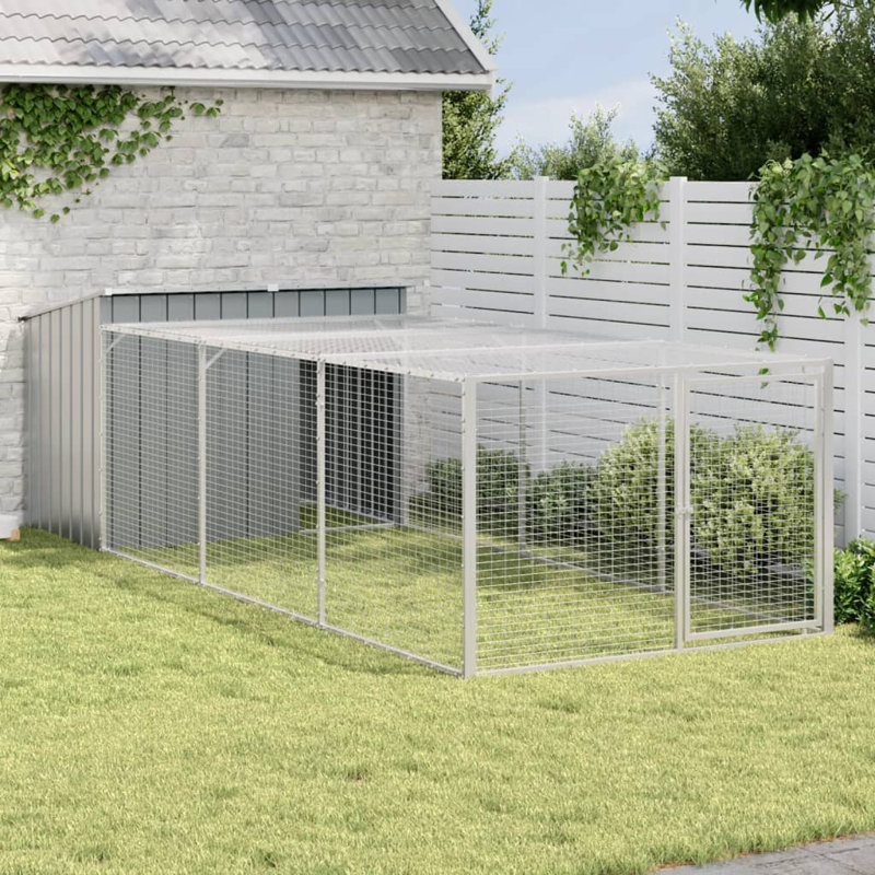 Charyl Galvanised Steel Dog House, 110cm H x 396cm W x 153cm D