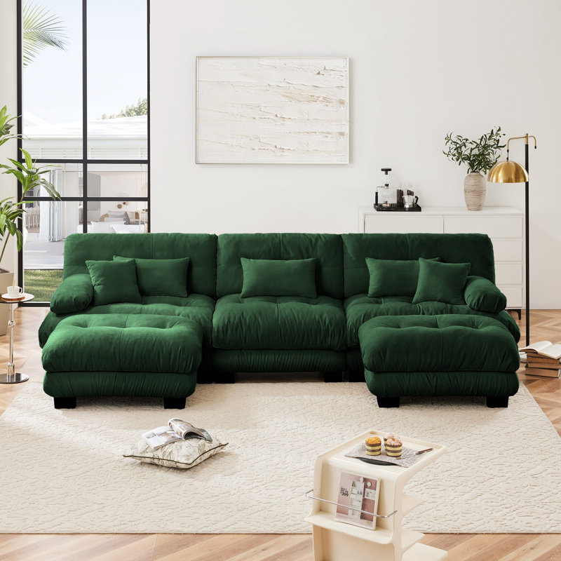 Canapé modulaire Luxury Luxury, L 130 po, Vert