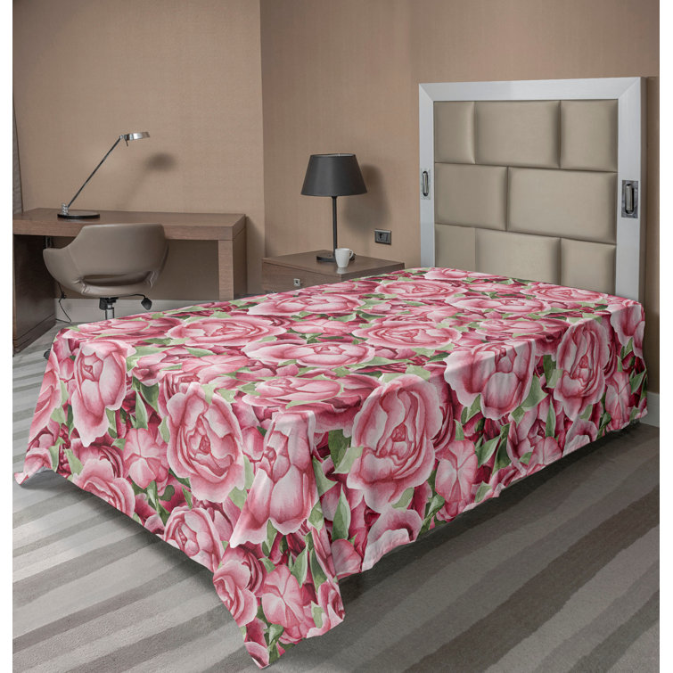 Ambesonne, drap plat floral pivoines, art botanique printanier