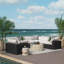 Montecito Woven N-Dura Resin Wicker Outdoor Lounge Chair - Onyx-445133055-445133025