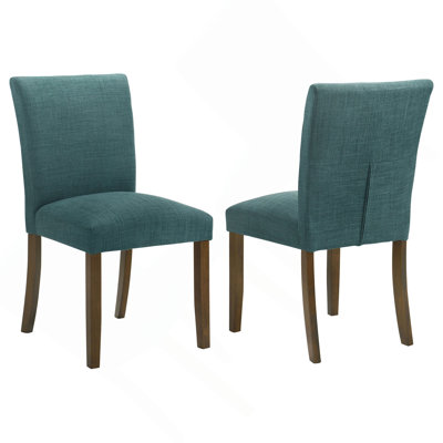 Teal Blue Upholstered Dining Side Chair (Set of 2)