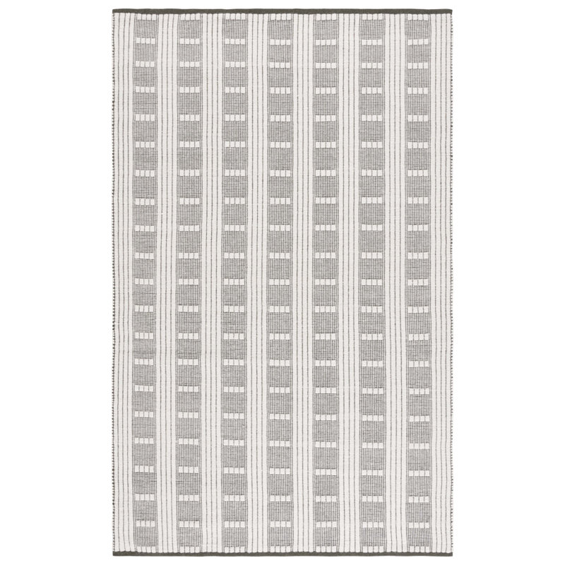 Vermont 951 Flatweave Wool/Cotton Geometric Rug in Olive/Ivory, Rectangle 9' x 12'