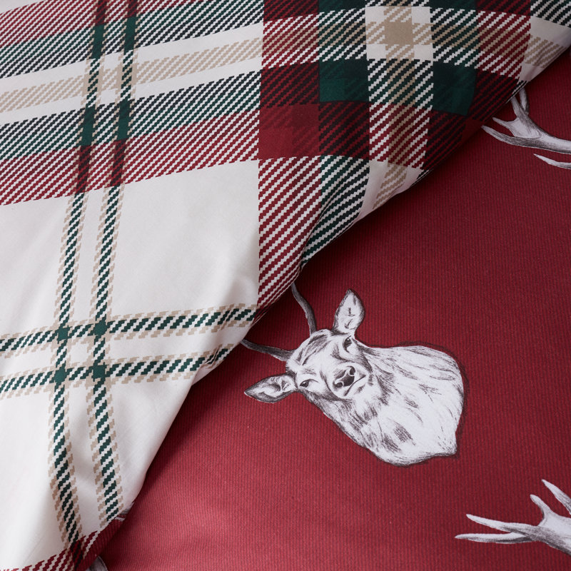 Munro Stag Reversible Duvet Cover Set with Pillowcases, Single - 1 Standard Pillowcase