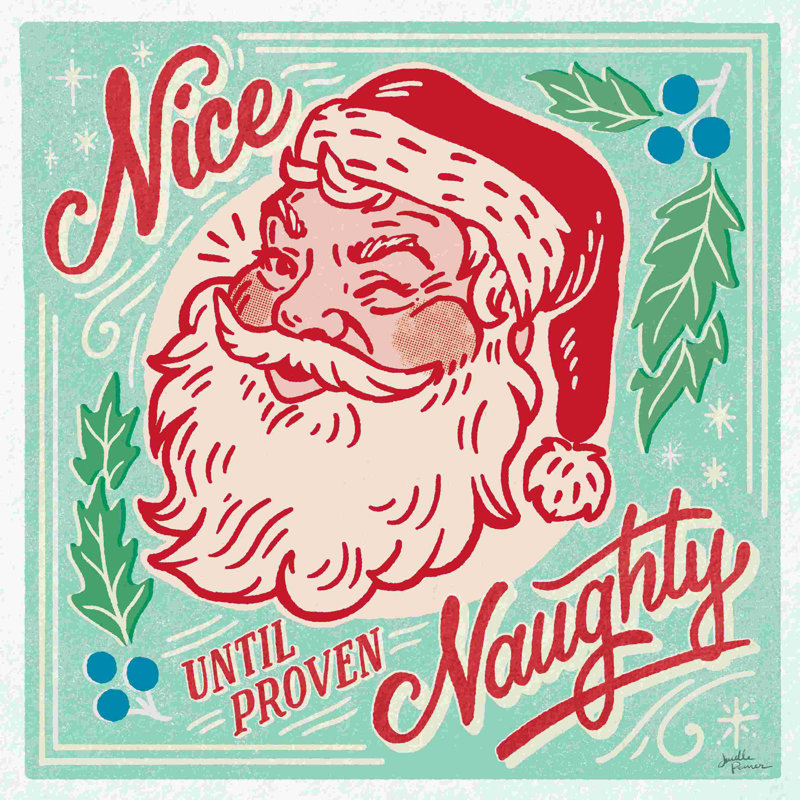 "Naughty And Nice II Bright" par Janelle Penner, reproduction d'art sur toile tendue, H 12 po x l 12 po