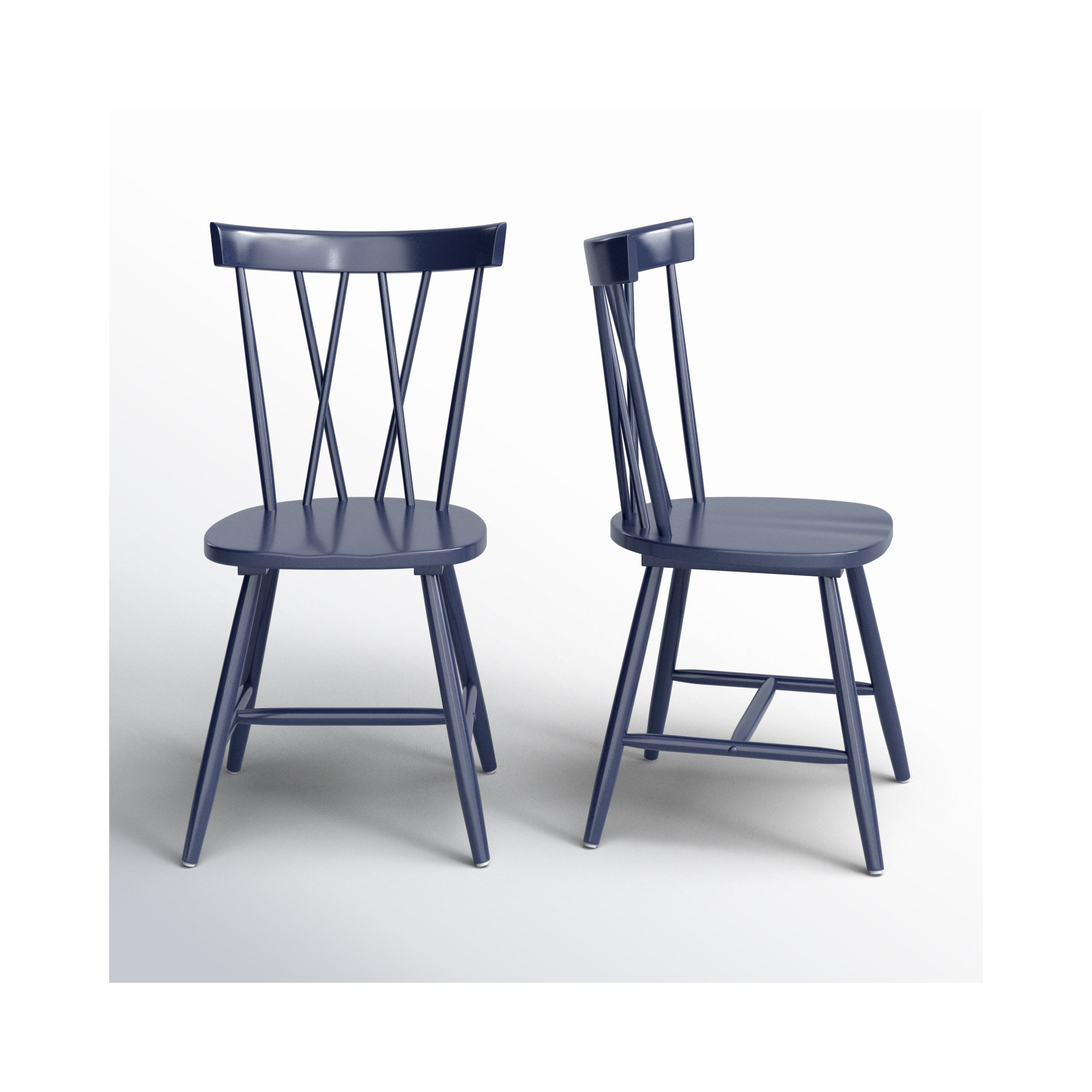 Porschia Cross Back Side Chair, Navy
