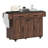 Kitchen Island With Trash Bin Storage, Drop Leaf, Adjustable Shelves, Spice Rack, Towel Walnut Style Storage - Brown-815695854