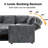 Sectional Sleeper Sofa With Pull Out Couch, Modern 5 Seat L Shaped Modular Couch, Sectionals Modular Sofa With Storage, Comfy Sectional Couches For Living Room & Apartment-1109446399