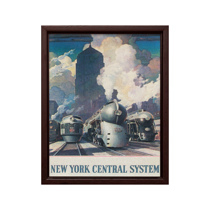 Système central de New York, Canevas, H 16 po x l 20 po, Encadrement brun