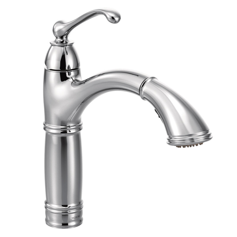 Brantford Pull Down Single Handle Kitchen Faucet with Accessories, Chrome