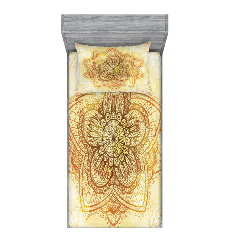Microfiber Floral Sheet Set, Twin XL Sheet Set with Fitted Sheet