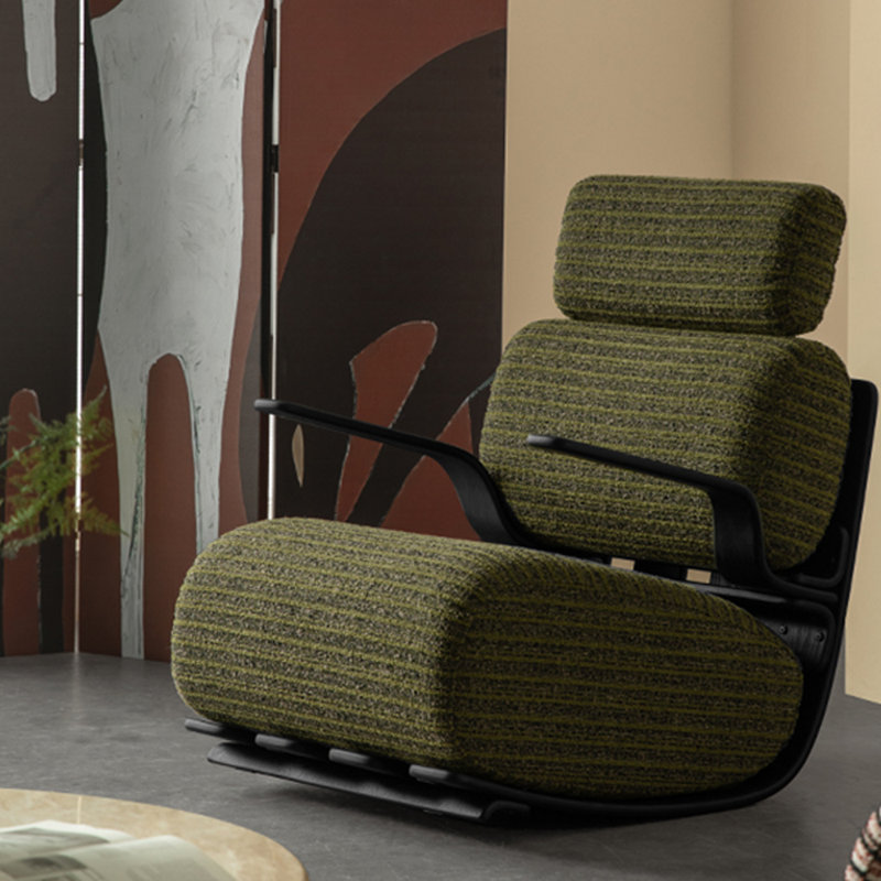Chaise berçante rétro confortable, Vert