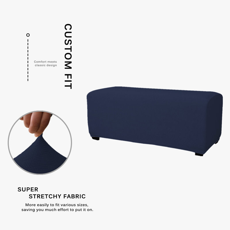 Housse pour repose-pieds à coussin en T, Bleu foncé
