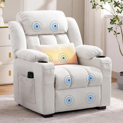 Fauteuil inclinable électrique surdimensionné avec chauffage et massage