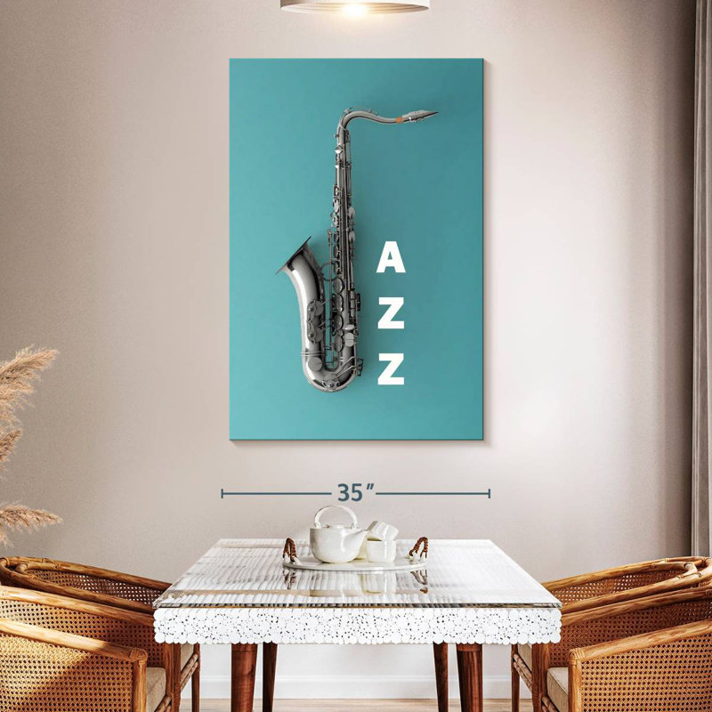 Abarca, saxophone sur jazz, H 36 po x l 24 po