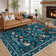 Boho Washable Area Rugs for Bedroom Non-Slip Vintage Large Living Room Rug Floral Birds Mat
