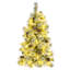 Arbre de Noël enneigé pré-éclairé avec pommes de pin