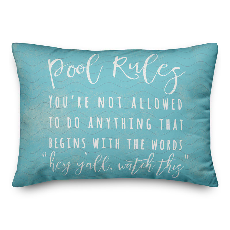  Housse et insert de coussin rectangulaire Pool Rules Waves