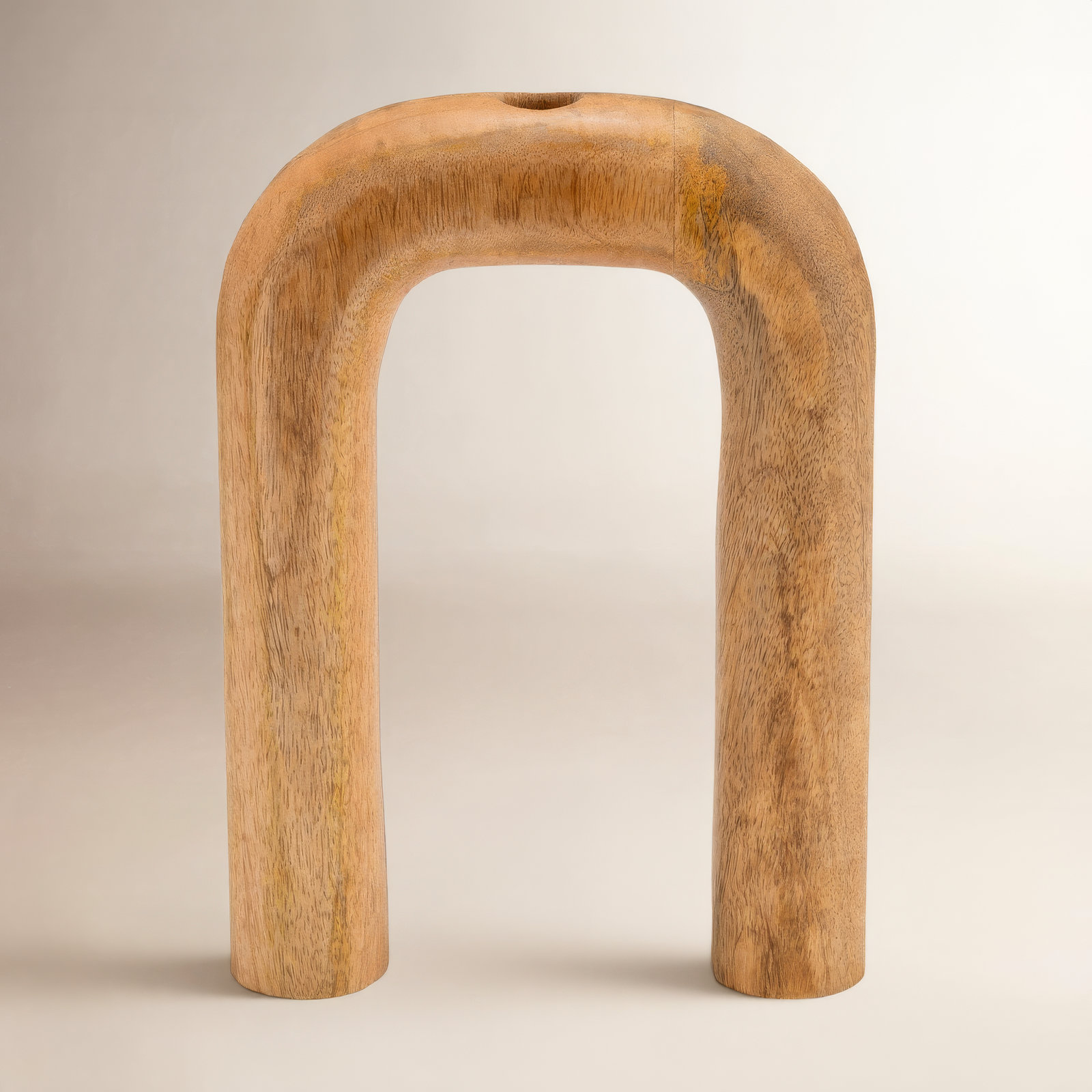 Tamarindo Wood Horseshoe Vase, 11" H x 8" W x 2" D