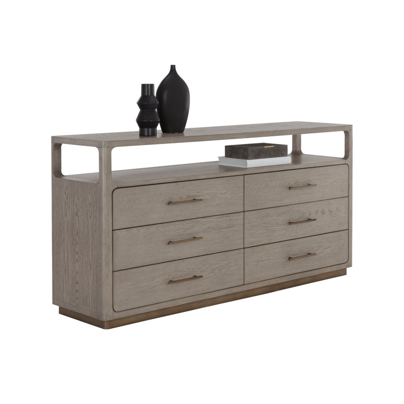 DANETTE 6 - Drawer Dresser, Gray