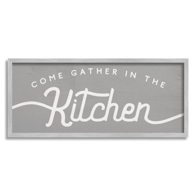 «Gather In The Kitchen», signe de famille rustique surdimensionné, estampe numérique encadrée par Daphne Polselli