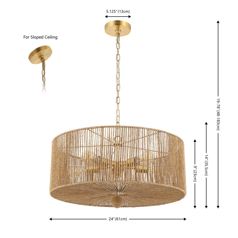 Lustre tambour 5 lumières Culler