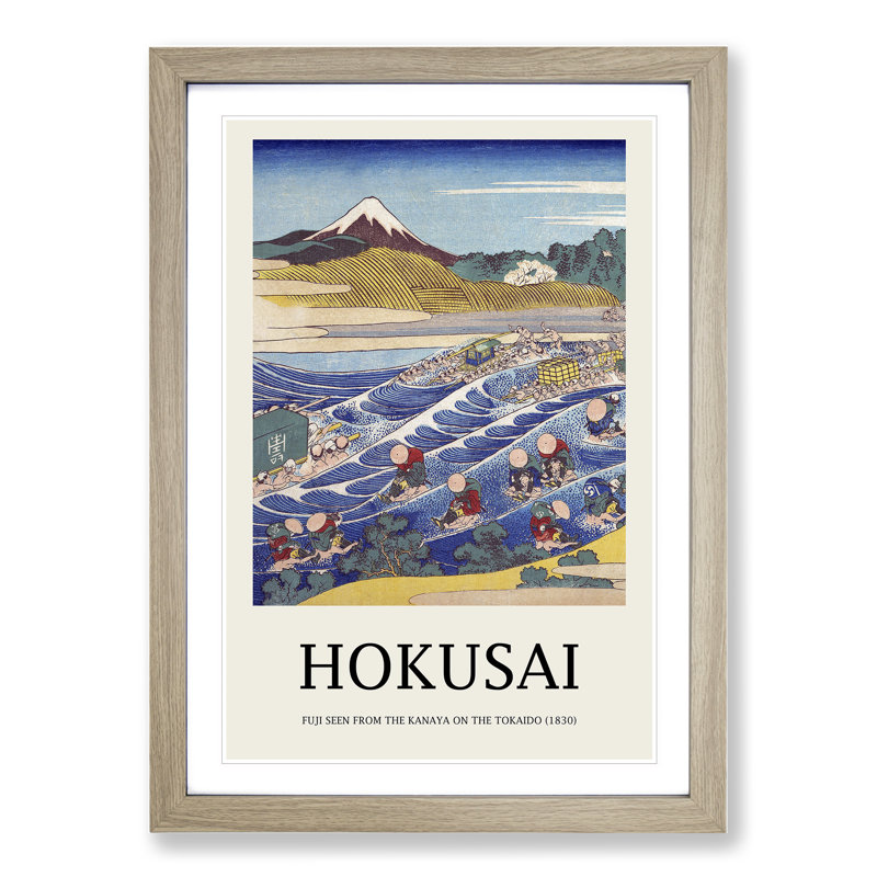 Fuji Seen From Kanaya by Katsushika Hokusai - Single Picture Frame Print, 36cm H x 27cm W x 2cm D, Oak Framed