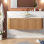 Ensemble de meuble-lavabo et meuble-lavabo Modern, 48 po, bois naturel et plateau de Carrare
