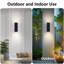 Appliques murales d'extérieur murales noires de haut en bas matte (base E26, ampoule non incluse)-1483793201-1483793200