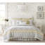 Couette jaune King - Décoration de chambre shabby chic en coton 9 pièces avec taies d'oreiller européennes et coussins décoratifs