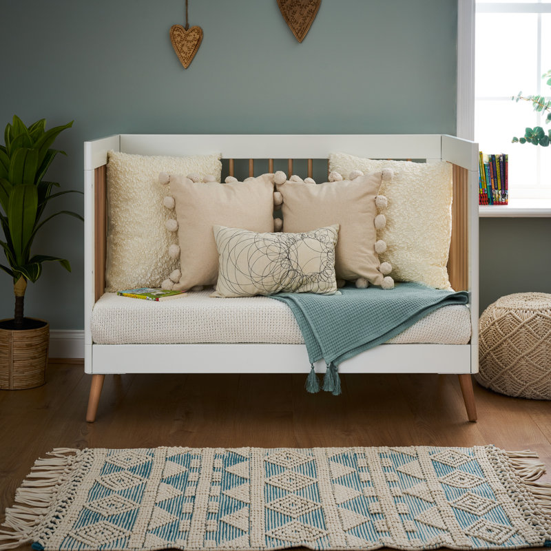 Maya Mini Cot Bed,  White/Natural