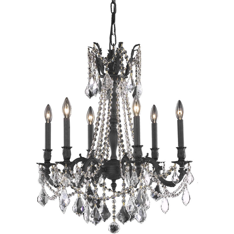Ashmin Crystal Dimmable Classic / Traditional Chandelier, Dark Bronze/ Royal Cut