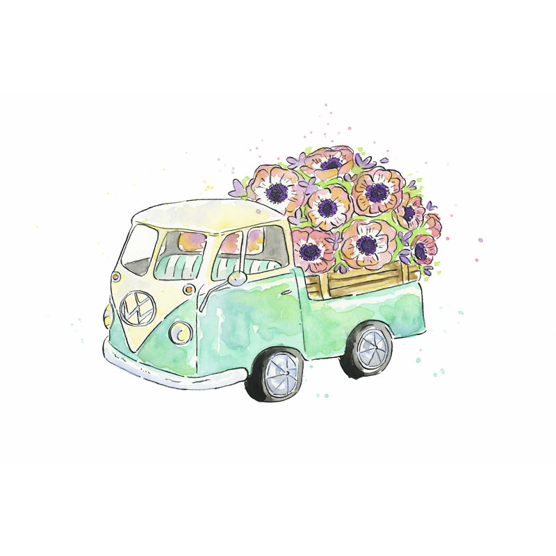 Camion à fleurs V, H 8 po x l 12 po