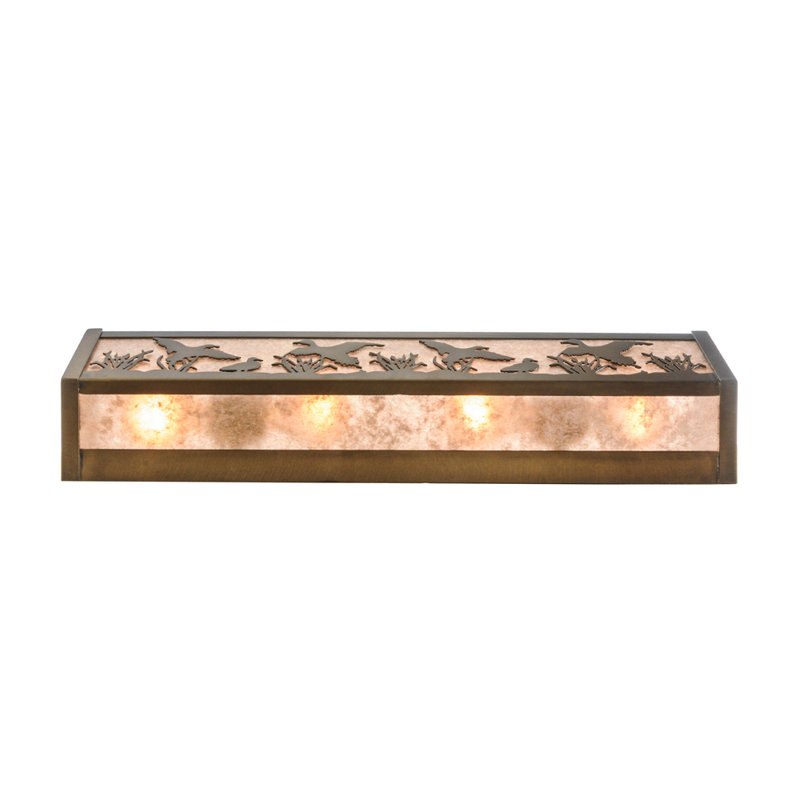 Rustic Lodge 4 - Light Bath Bar, Antique Copper, Amber