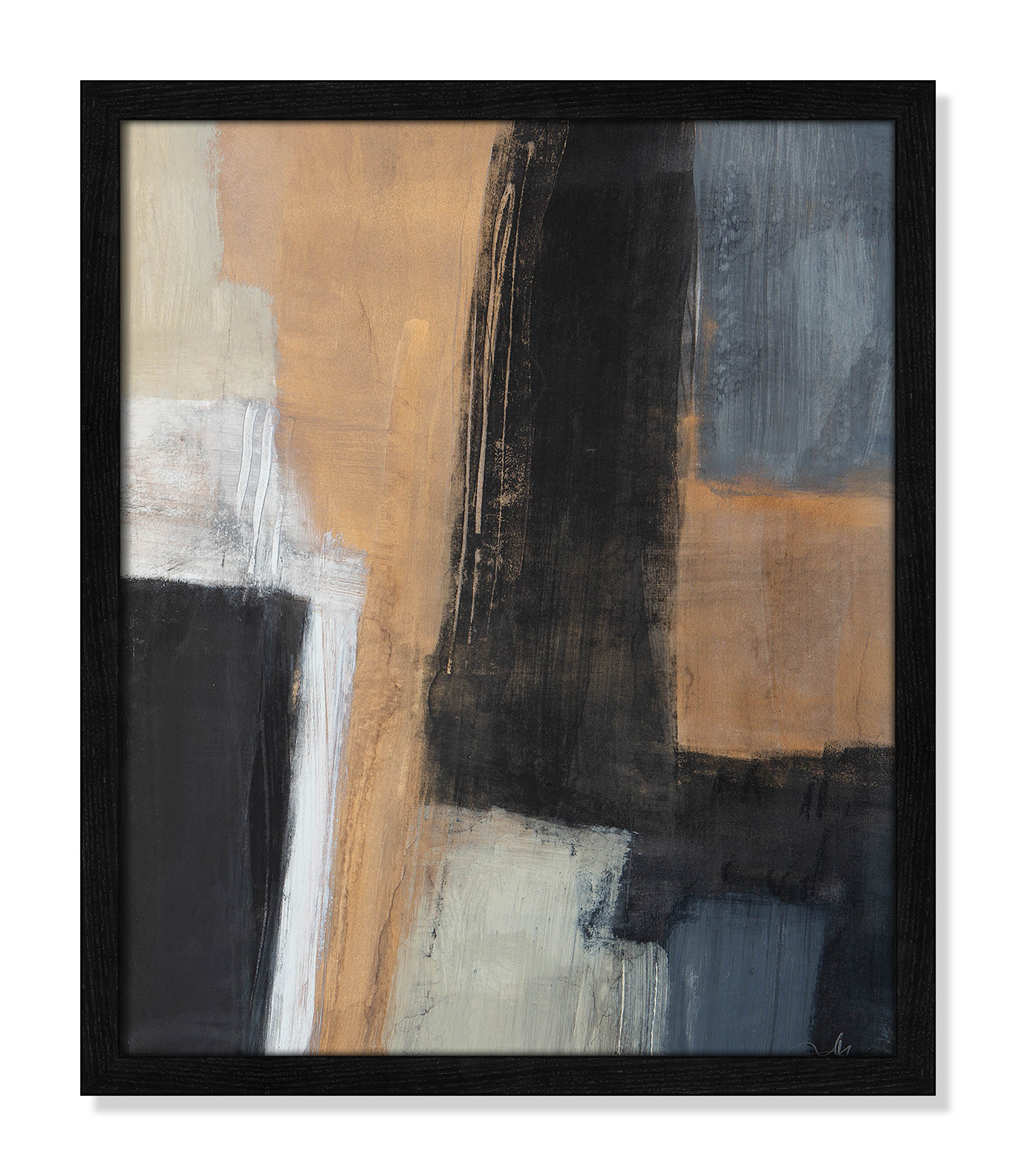 Metallic Slate I Print, 19" H x 16" W x 1.25" D, Black Slim Unmatted Picture Framed
