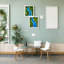 Art mural «Mousse préservée» avec rivière époxy bleu ciel et roches - 16 po x 13 po (1 pièce)