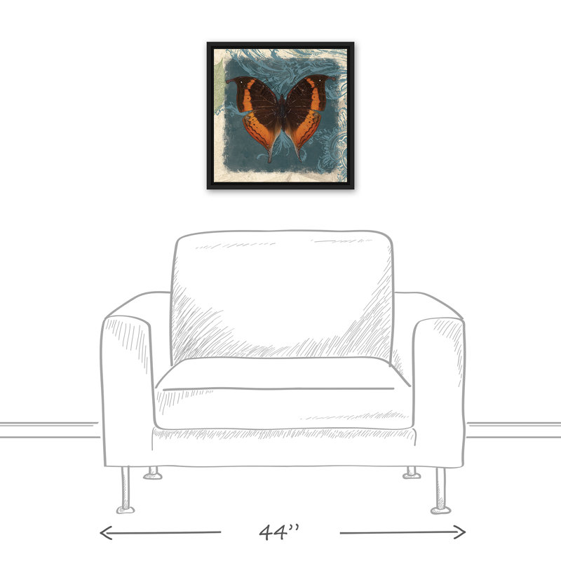 Tourbillons et papillon, H 13,75 po x l 13,75 po x P 1,75 po
