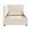 Beige Corduroy Upholstered Daybed with Secure Side Rails-20750831