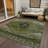 Machine Washable Indoor/Outdoor Xhevrie Olive Rug-168605850