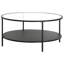 Table basse ronde en acier et verre 36 po Ceno