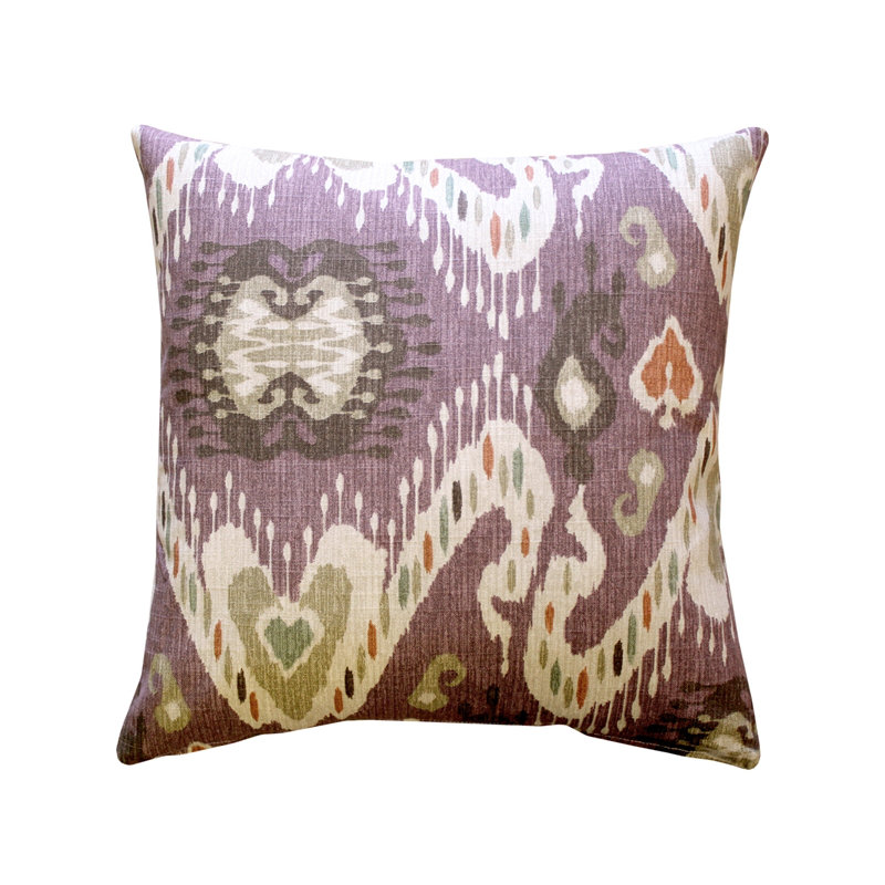 Coussin en coton Solo Ikat, Mûre blanche