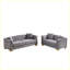 Ensemble de canapé en velours Chesterfield 2 pièces (3 places + 2 places), accoudoirs roulés classiques, combinaison moderne, gris-134453337