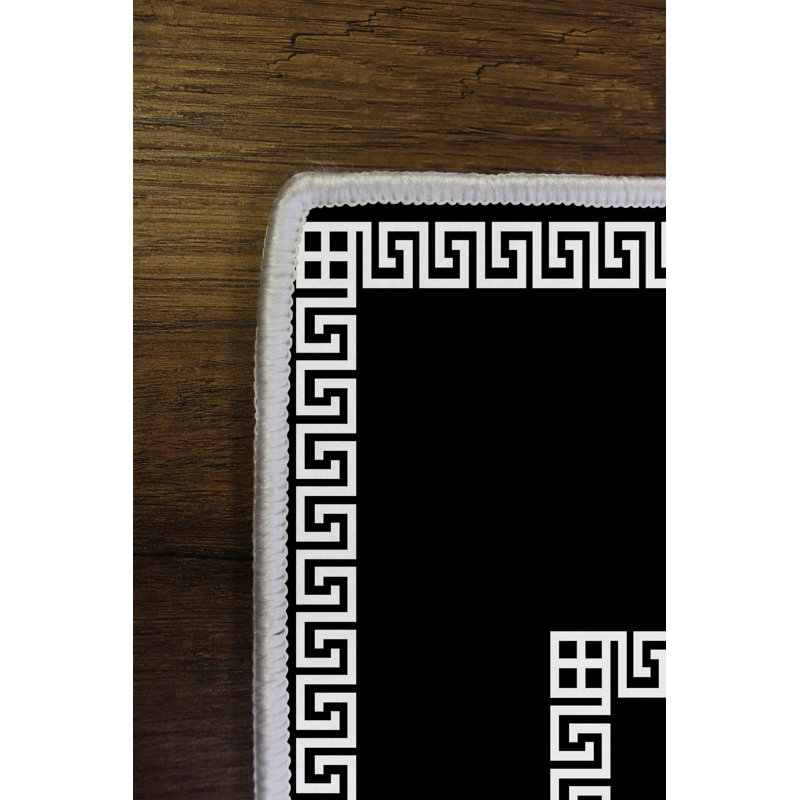 Eco-Friendly Black Carpet (23.6 x 39.4 inches), 100% Polyester, 650 g/m² | Antibacterial, Non-Slip PVC Dot Underside, 0.2 in Pile Height | Machine Washable, Perfect for Home & Office Use, Durable & Stylish Design