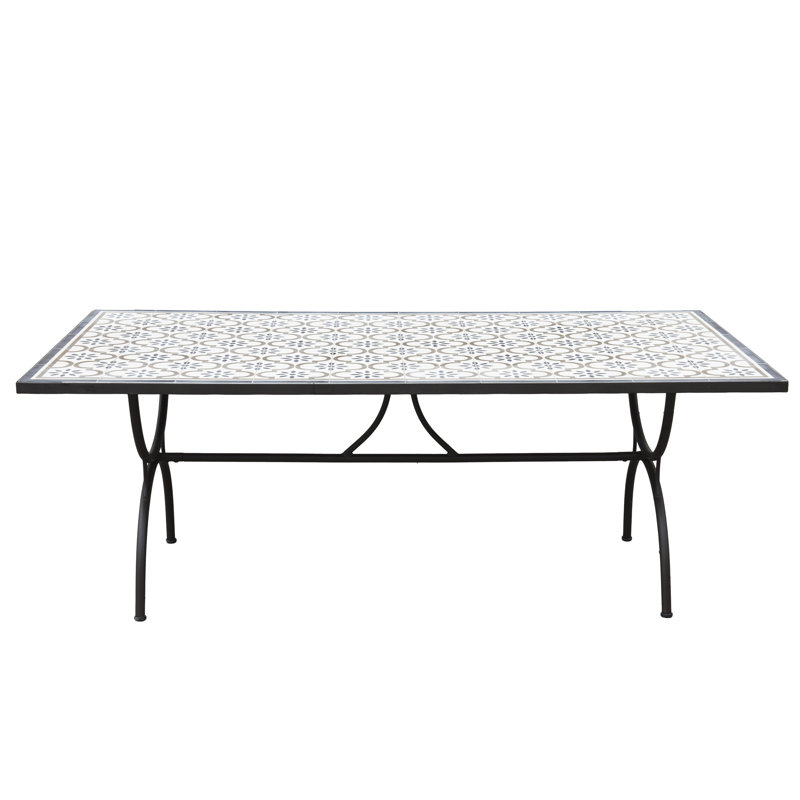 Amy-Jo Rectangular Metal Outdoor Dining Table , 203cm cm W 102cm cm D