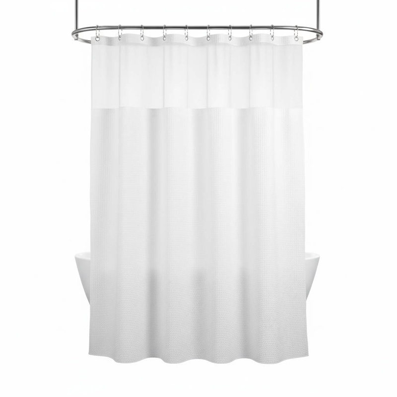 Waffle Weave Shower Curtain Set
